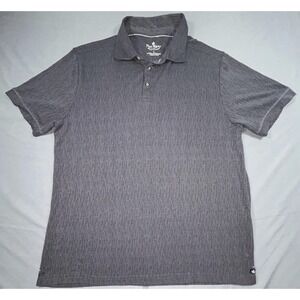 Nat Nast Polo Shirt Mens Large Gray Stripe Modal Polyester Knit Casual Golf